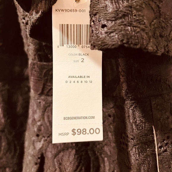 bCBG Generation Black lace romper size 2 nwt - Picture 4 of 10